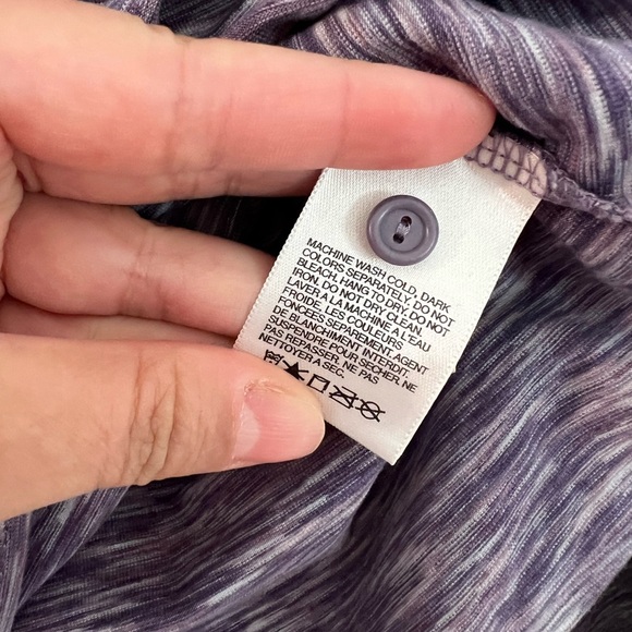 NORTH FACE Purple Long Sleeve Winter Base Layer V-neck Shirt Sz L - Picture 5 of 5